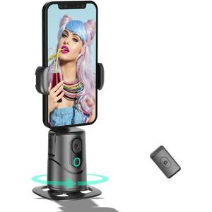 Auto Face Tracking Phone Holder,No App Required,360 Rotation Phone Camera Stand with Remote and Gesture Control, Smart Shooting Tripod for Vlog/TIK Tok Live Streaming YouTube Video Recording