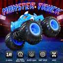 AUUGUU Remote Control Car, 2.4GHz Monster Trucks Toys with Light Spray, Birthday Gift for Kids 3 4 5 6 7 8, All Terrain RC Cars, Toddler Toys for Boys Girls 3+ Year Old