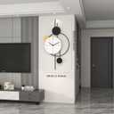 Large Wall Clock for Living Room, Big Decorative Wood Silent Wall Clocks for Home Decor Bedroom Kitchen Office, 27 Inch Modern Wall Clock Battery Operated Non Ticking Metal Unique Clocks Wall, 27.6 Inch