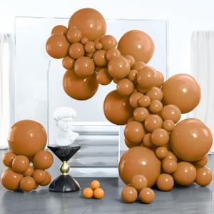 PartyWoo Light Brown Balloons 100 pcs Different Sizes of 18 12 10 5 Inch Caramel Brown Tan Boho Neutral Latex Balloon Arch Kit Garland for Birthday Wedding Baby Shower Party Decorations Brown-F10