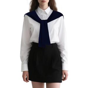 Shawl Wraps for Women Knotted Shawls Travel Casual Scarf Cape Shoulder Tops Fashion (Dark Blue)