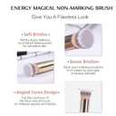 2 x ENERGY Concealer Brush Set - Mini Flat Top Kabuki Brush Slant Concealer Brush for Eyebrows Eyeshadow Under Eye Setting Powder for Liquid Cream Powder Blending