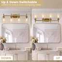 4 Light Bathroom Vanity Light with Stone-Textured Glass Shade
