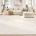 9x12 Area Rugs Washable Rug: Geometric Moroccan Farmhouse Rugs Large Living Room Rug Modern Neutral Soft Non-Slip Printed Pattern Carpet for Bedroom Dining Room Nursery Office (Beige, 9'x12')