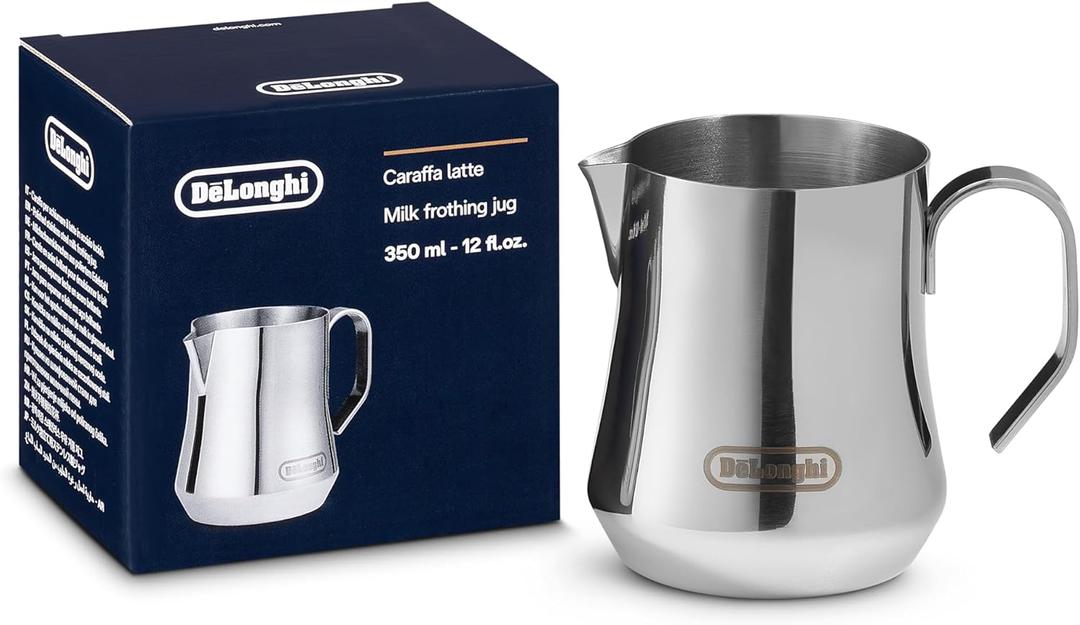 De'Longhi DLSC060 Milk Frothing Jug, 12 oz, Stainless Steel (11.8 Ounces)
