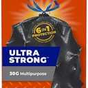 Hefty Ultra Strong Multipurpose Large Trash Bags, Black, Unscented, 30 Gallon, 25 Count