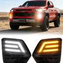 Fog Lights for Chevy Colorado 2023-2025 2026 Accessories 3rd Gen LED Front Bumper Daytime Running Light Amber Turn Signals (Sporty Style)