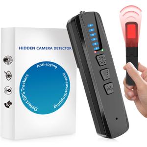 GPS-Detector Hidden-Camera Spy-Camera Detector - 2025 Upgrade Hidden Camera & Bug Detector, Anti-Surveillance Spy Camera & GPS Finder, Portable & Rechargeable for Home, Office, Hotel SecurityBlack