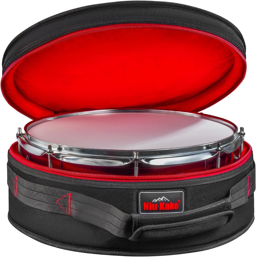 14"x5.5" Snare Drum Case - 12mm Thick Padded Drum Bag | Lightweight Travel Case for Drummers, Gig Transport & Storage