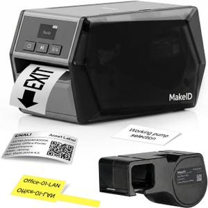 Makeid D50 Industrial Label Printer, Desktop Label Maker 2" Print Head, Mobile APP & PC Editor Compatible, 2600mAh Li-ion Battery, Come with 1.97" W x 26.24ft L Label Heavy-Duty Labeler for Job Sites