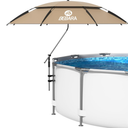 Bebara 7FT Above Ground Pool Umbrella – 360° Tilting Double-Layer Canopy & Height Adjustable, UPF 50+ Sun Protection for Above Ground Pools, Patio, Beach & Outdoors