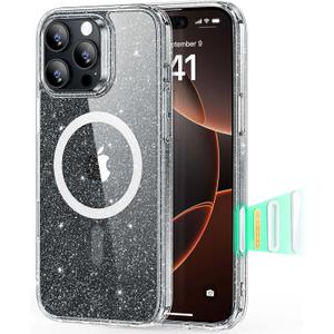 ESR for iPhone 16 Pro Case, Compatible with MagSafe, Shockproof Military-Grade Protection, Magnetic Phone Case for iPhone 16 Pro, Classic Hybrid Case (HaloLock), Clear Shimmer