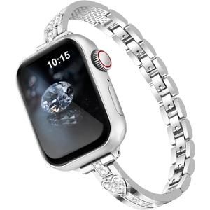 VISOOM Bracelet Compatible for Series 11/10/9/8/se Apple Watch Band 46/45/44/42/41/40/38mm Series 7/SE Women Dressy Luxury Wristband Jewelry Metal Watch Strap for iWatch Series 6/5/4/3/2/1