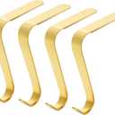 Avxzbef Christmas Stocking Holders Xmas Mantel Garland Clips Metal Grips Set of 4 Fireplace Hanger Hooks for Christmas Decoration Gold