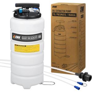 EWK Patented 15L Pneumatic/Manual Oil Extractor Change Pump for Automotive Fluids Vacuum Evacuation Fluid Extractor