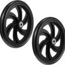 2 Sets Replacement Wheelchair Wheels for Walkers 7.5 Inch Wheelchair Front Wheels Anti Slip Walker Rubber Replacement for Stroller Casters Rollers Accessories