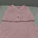 Fisoew Womens Crochet Swimsuit Cover Ups 2 Piece Sleeveless Button Down Crop Tops Mini Skirt Sets Beach Vacation Outfits (Small, Pink)