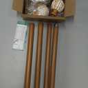 QDWIS Boho Wood Curtain Rods for Windows 48 to 84 inch,1" Adjustable Heavy Duty Window Curtain Rod with Imitation Wood Grain Finials,Rustic Decorative Drapery Rods Set,Size:36-88'', Maple Wood