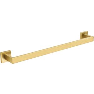 TQKAG Single Towel Bar Brushed Gold 23.6 Inch Bathroom Towel Holder Rail Stainless Steel Wall Mounted Bath Towel Hanger.