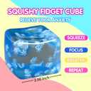 2 x Fidget Toy Stress Cube- 4 Pack Sensory Squeeze Toys, Slow Rising Squishy Cube Filled with Thick Substance and Snowflakes Crafts, Anxiety Stress Relief Calming Tool for Adults and Kids