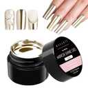 Makartt Chrome Gel Nail Polish: 8ml Metallic Gel Nail Polish, Gold 3D Metal Painting Gel for Nail Art Soak off UV/LED Glossy Mirror Effect Nail Glue Gel for Home Salon DIY Manicure
