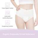 Organic Cotton Disposable Period Underwear for Women, Postpartum Diapers, Incontinence Pads for Sensitive Skin, Unscented, 360 Leakproof Panties Heavy Flow Overnight, Size S/M, 12 Count