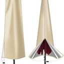 OKPOW Umbrella Cover 420D Oxford Fabric Patio Umbrella Covers Waterproof with Zip, for 9ft to 12ft Garden Outdoor Umbrella (Khaki)