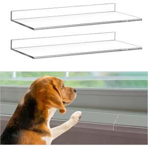 Wenqik 2 Pcs Clear Window Sill Protector from Dog Cat Scratching Total 29.5'' x 5.25'' Strong Transparent Protection Against Dog Claw Chewing Slobbering Window Sill Cover