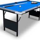 Hathaway Fairmont Folding Pool Table for Family & Home Use Includes Full Set of Billiard Balls, Cues, Chalk, Triangle and Carrying Bag, Portable Space-Saving Table