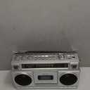 Retro Classic 80s Style Portable Boombox with Cassette Player Recorder, AM/FM/SW1/SW2 Radio, Bluetooth, USB/Micro SD Slots, Headphone Jack, 24W Dual Full-Range High Bass Speakers (Sliver)