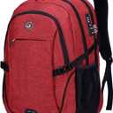 SHRRADOO Anti Theft Laptop Backpack Travel Backpacks with usb Charging Port for Women Men High School College Backpack Computer Bag Fits 17 Inch Laptop,Red (Large)