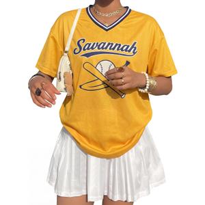 Baseball Shirts for Women Oversized Game Day Baseball Fan Jersey Shirts Game Day Jersey (XL)