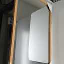 Pocetry 24" x 36" Natural Wood Tone Wall Mirror for Entryway & Bath, Waterproof Boho Decor Mirror, Scandi Oak Texture Vanity Mirror for Over Sink, Standard Trim