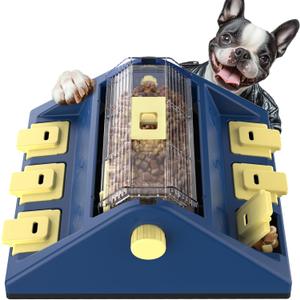 KADTC Dog Puzzle Toy, Large Size, 2 Levels of Challenge, Paw-Activated Rolling Treat Dispenser, Slow Feeder & Mental Stimulation for Small/Medium Dogs Enrichment Toys (Blue)