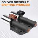GTSP Transmission Dual Linear Solenoid with Gasket Compatible with Accord 03-07 CRV 02-11 Acura RSK 02-06 TSX 04-08 Replace for #28260-PRP-014 90428C