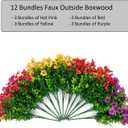 florisso Artificial Flowers for Outdoors Daisy 12 Bundles for Home Decoration, Faux Flower Fake Plants Outside Decoration with Eucalyptus UV Resistant for Planter Porch Patio Yard Garden Colorful