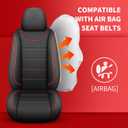 Car Seat Covers, Quilting Leather Seat Covers Full Set, Waterproof Faux Leather Automotive Seat Covers for Cars, Universal Car Seat Protectors Fit for Suvs, Trucks, Airbag Compatible (Complete Set (Front + Rear), N4 Black+Red)