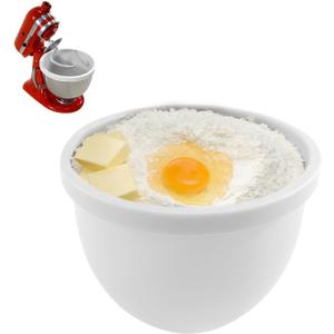 Silicone Liner for KitchenAid 5 Qt Tilt-Head Stand Mixer, Odourless,Thicker, Cold/Heat-Resistant & Non-Stick, Easy Clean, Fits 5 Quart Mixing Bowl with Lid，White