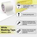 BOMEI PACK 4 inch White Masking Tape, Paint Masking Paper, 55 yds Length x 4" Width, Multi-Surface Adhesive Painting Tape, for Painting, DIY, Arts, Crafts, Labeling