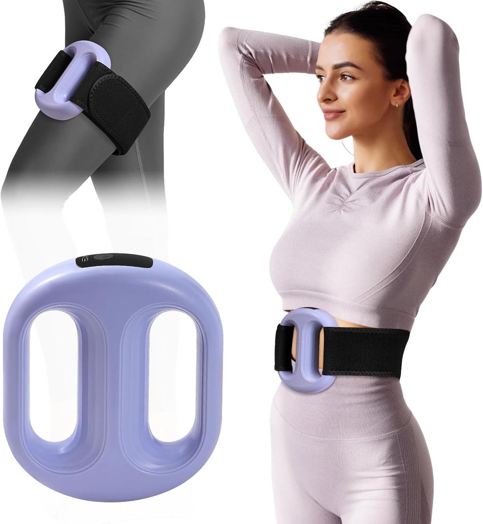 Vibration Plate with Extended Battery, Portable Cordless Massager for Weight Loss & Lymphatic Drainage, Full Body Fascia Ring with Belt - Gift for Women 
(Purple)