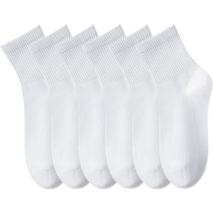 MAGIARTE Womens Mini Crew Ankle Socks Athletic Casual Cotton Socks for Women (White, L)