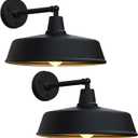 JOESA 18" Oversized Outdoor gooseneck barn Light, Traditional Country Style Wall-Mounted Light Fixture, Perfect for Home, Porch, Garage and Other Outdoor Places (2-Pack)