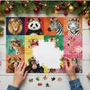 1000 Pieces Jigsaw Puzzles for Adults, Animal Series - Detailed Wildlife Art, Educational Family Game, Large 28" x 20", Great Gift for Animal Lovers & Home DecorFloral Beasts