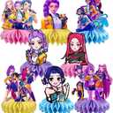 8Pcs Demon Movie Hunters Honeycomb Table Centerpiece,Demon Movie Hunters Birthday Party Supplies Table Decorations for Kids Party Decorations