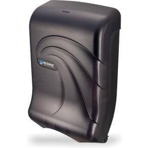 San Jamar Ultrafold Plastic Paper Towel Dispenser for Bathroom, Black, 11.75"w X 18.5"d X 6.5"h