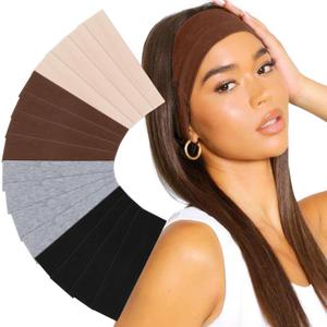 DRESHOW 16 Pcs Sports Headbands for Women Non-Slip Stretchy Fashion Hairband Curly Hair Headband Soft Hair Accessories for Daily Wear Workout Yoga Running