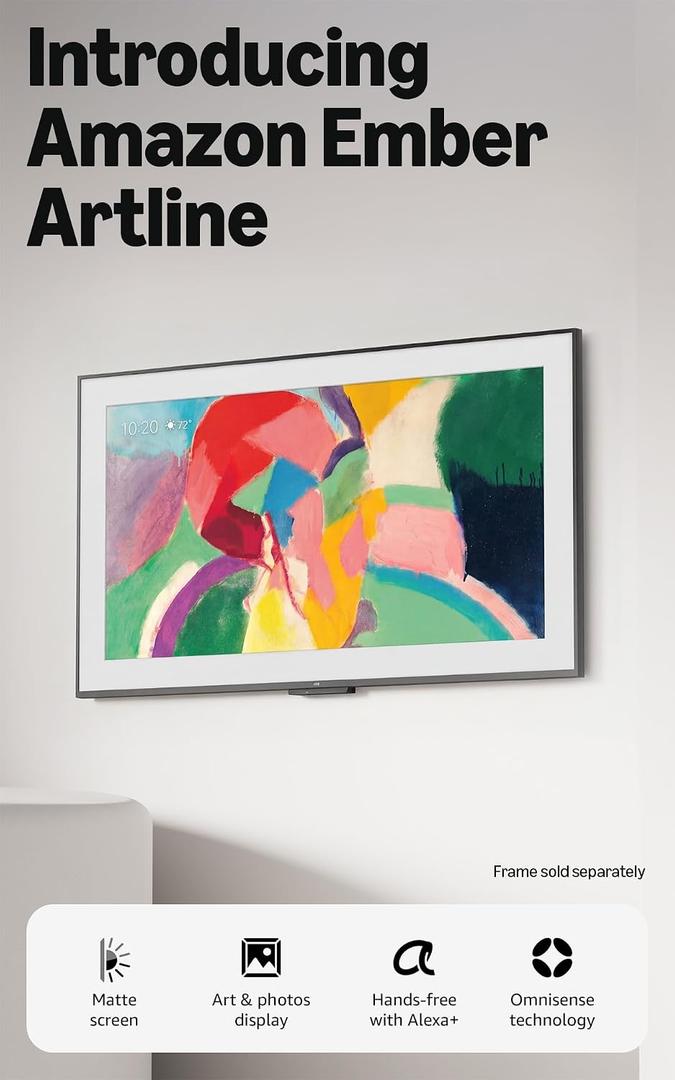 Amazon Ember Artline 65" with Fire TV (newest model), 4K Ultra HD QLED smart TV with free art and photos, anti-glare display, custom frames, Dolby Vision, find shows faster with Alexa+ - No Frame