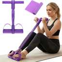 Pedal Resistance Band with Handle, 6-Tube Multifunction Pedal Resistance Band with 1 Stretch-Band, Foot-Pedal-Resistance-Band for Abdomen, Waist, Arm, Leg