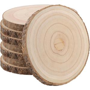 Wood Slices 10-11 Inches,Wood Slices for Centerpieces Table Decorations,Unfinished Rounds Wood for Crafts,Wood Slice for Rustic Wedding Decoration Projects (10-11inch 10pcs)
