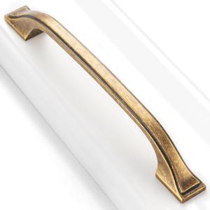 10 Pack Antique Brass Cabinet Pulls 5 Inch Vintage Brass Cabinet Handles Antique Brass Hardware for Kitchen Cabinets 8222 Drawers Bedroom Dresser Bathroom Vanity Cupboard